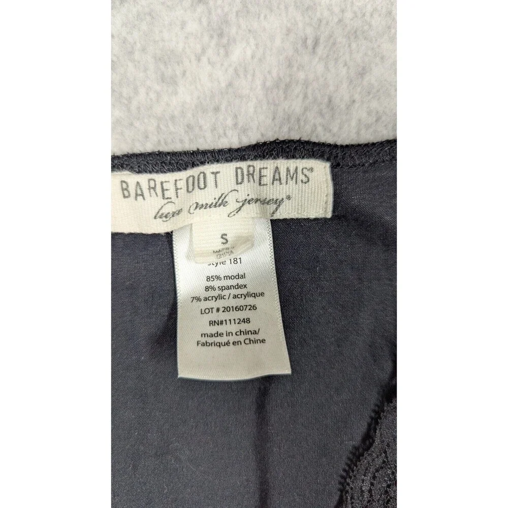 Barefoot Dreams Women Nightgown Small Luxe Milk‎ Jersey Lace Trim Sleep Dress